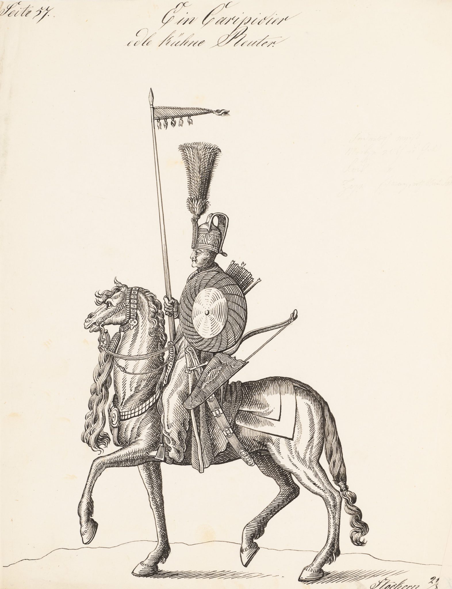 Berittener Krieger mit Lanze