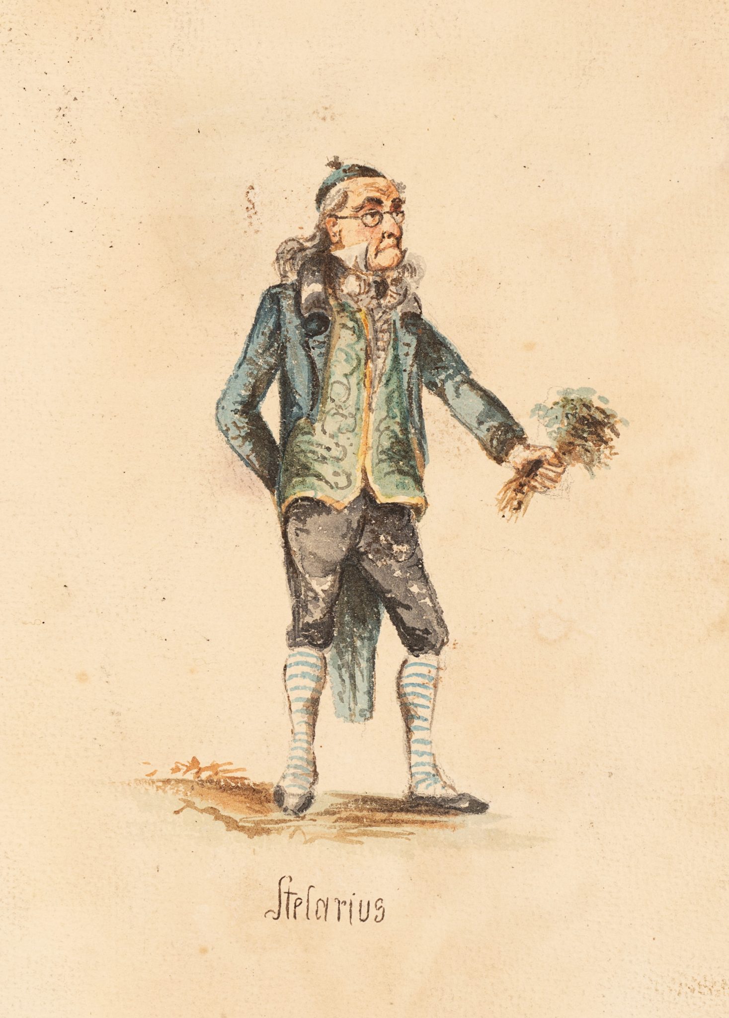 Karikatur eines Barockherrn