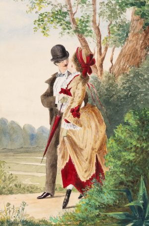 Romantisches Paar im Garten