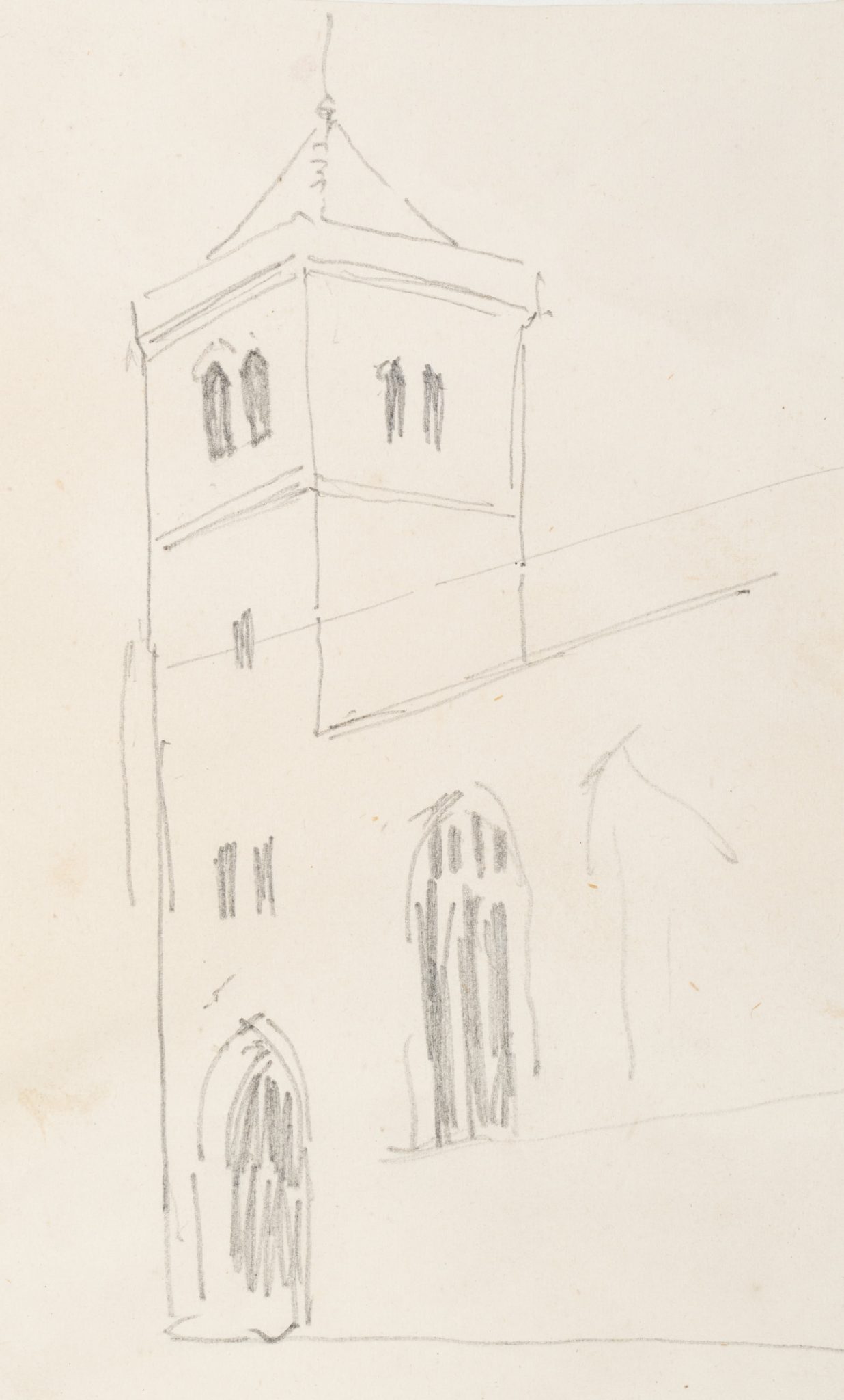 Studie eines gotischen Turms in Exeter