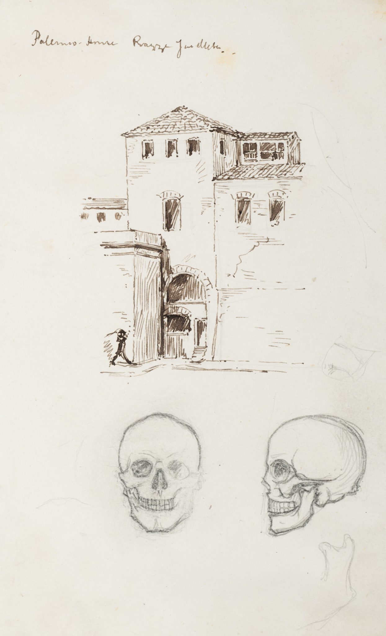 Architekturstudie Palermo und Schädelstudie