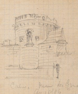 Gotischer Burgturm in der Normandie, Caen