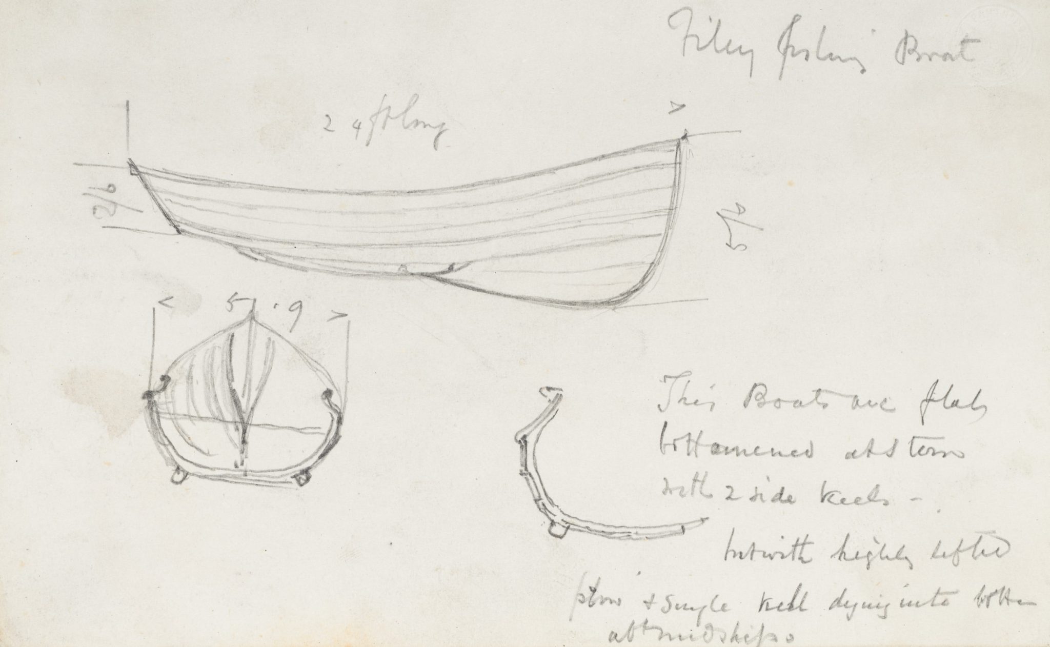 Filey Fischerboot. Studienskizze