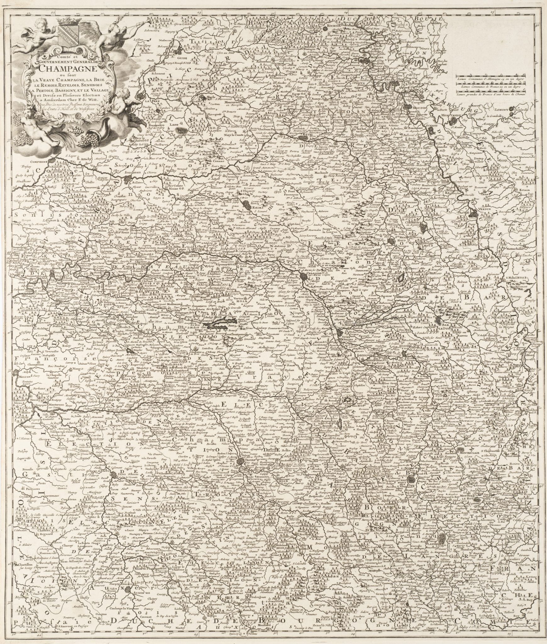Karte der Champagne, Frankreich