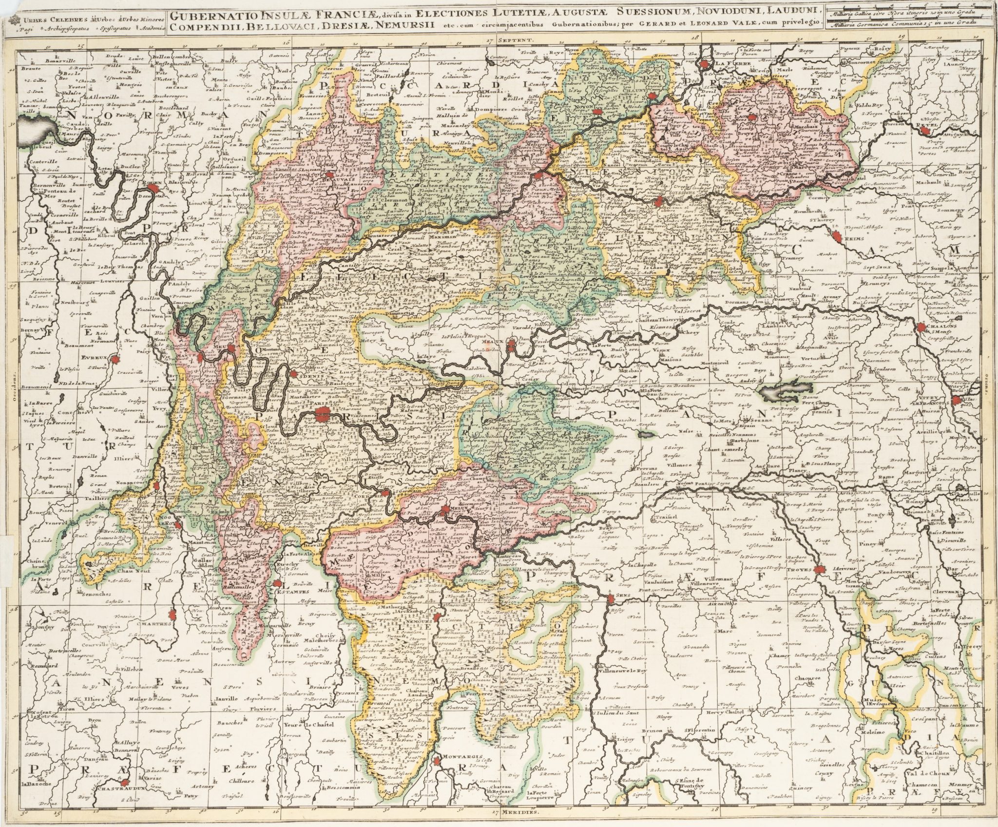 Historische Karte Île de France, Frankreich