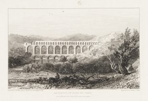 Pont du Gard. Aquädukt in Landschaft