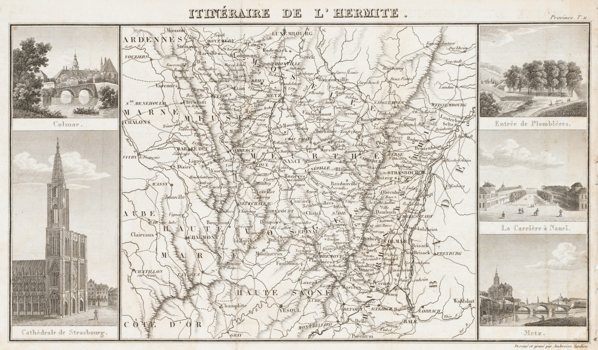 Itinéraire de l'Hermite. Karte von Ostfrankreich