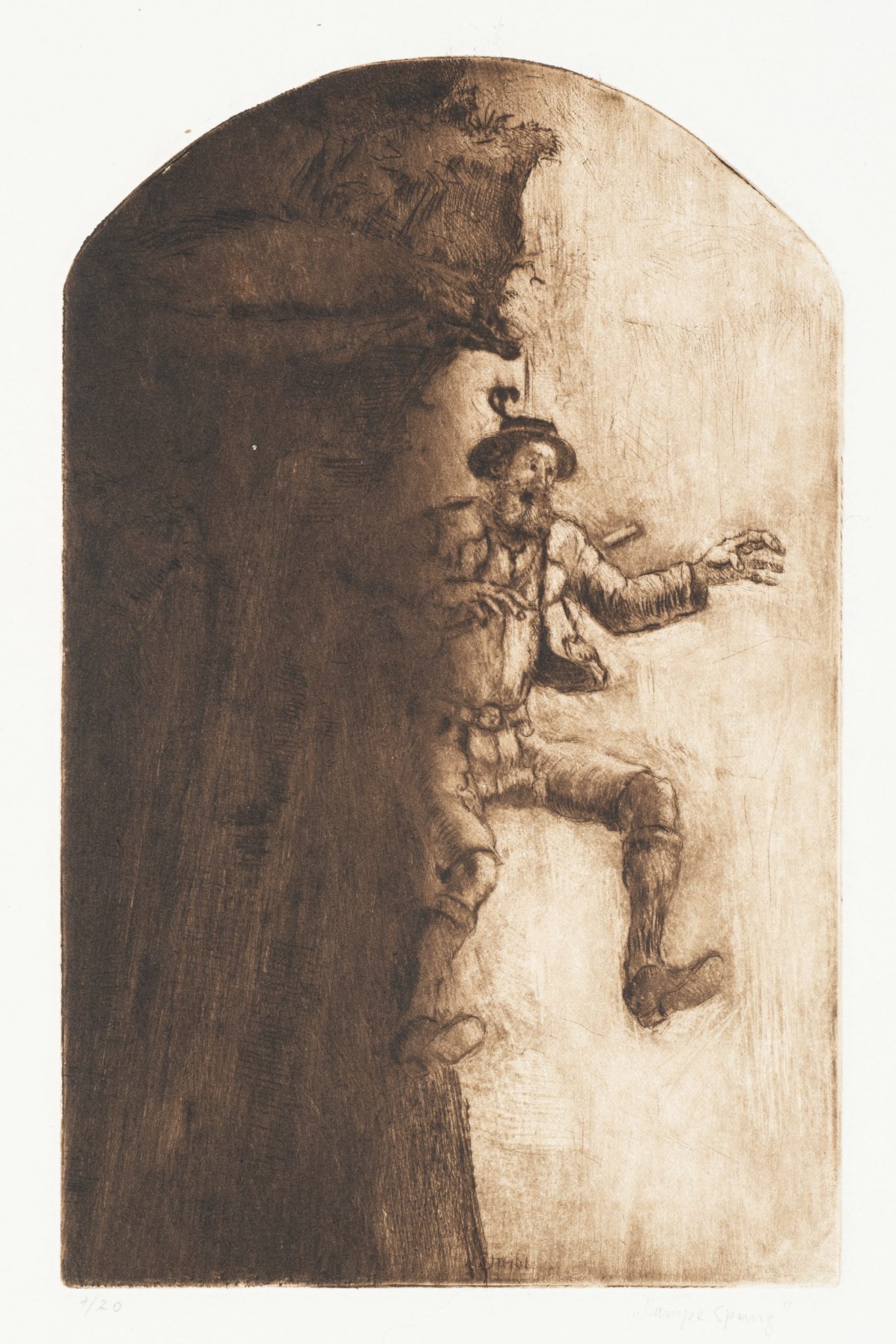 Dramatische Figur in Bewegung