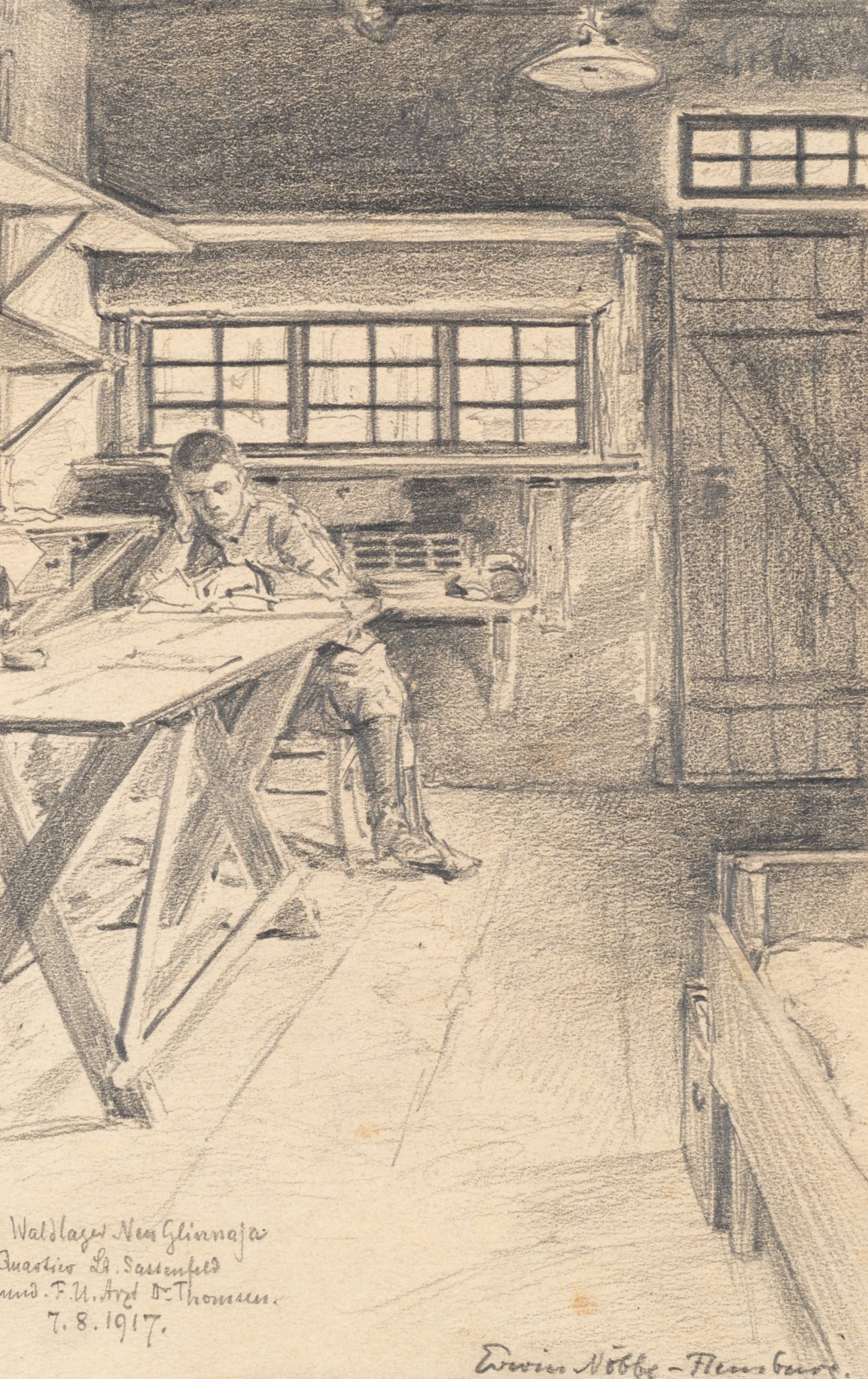 Interieur mit lesendem Soldaten, Smorgon