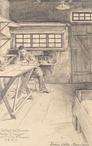 Interieur mit lesendem Soldaten, Smorgon