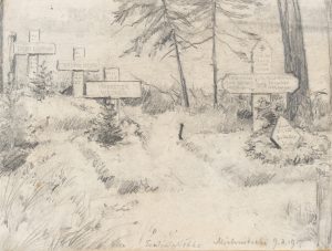 Soldatengräber im Wald bei Michnitsch, 1. Weltkrieg