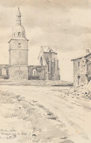 Dorfansicht mit Kirchturm