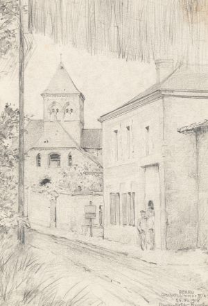 Stadtansicht von Berru mit Uniformierten
