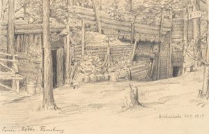 Militärisches Lager im Wald