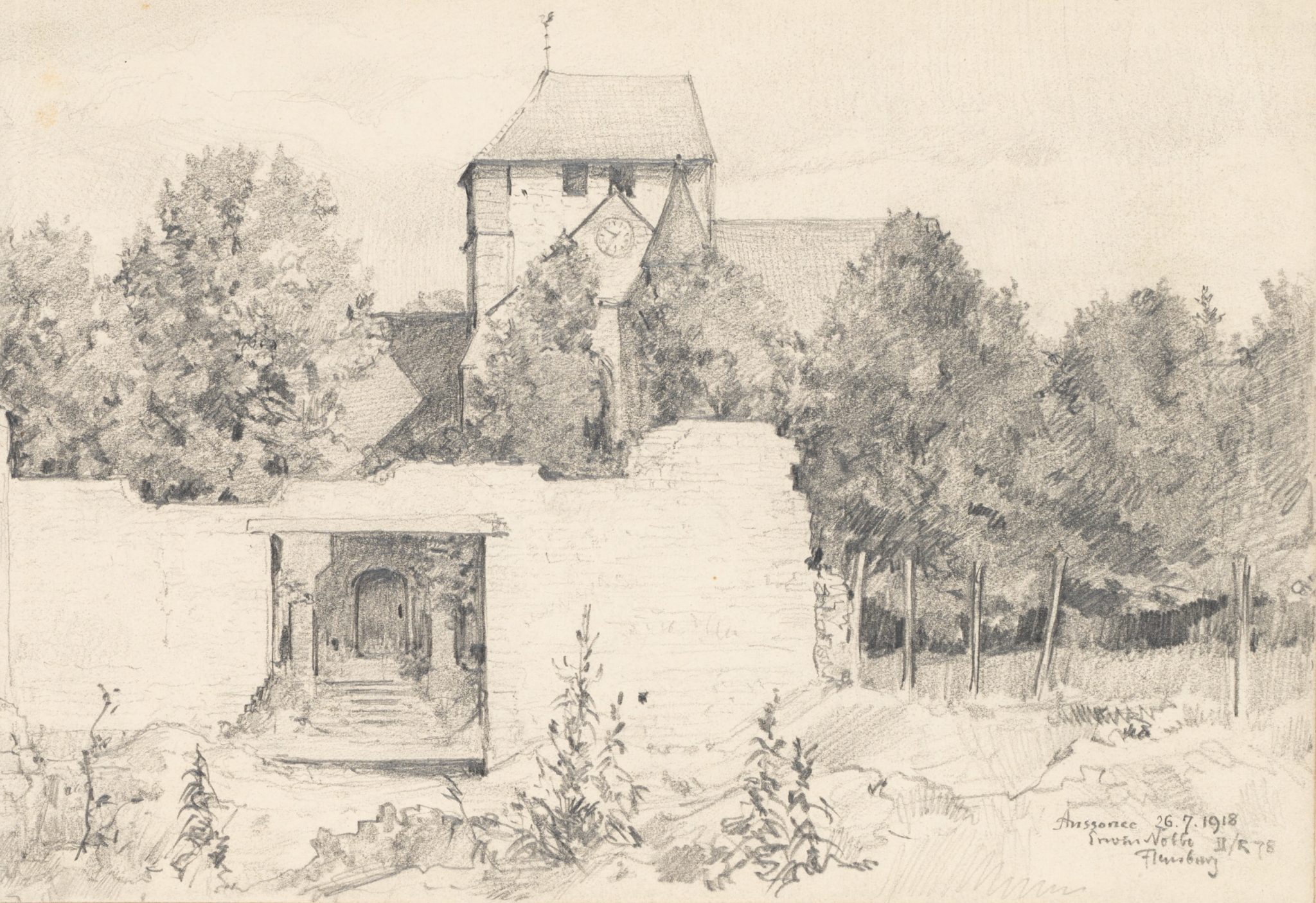 Zerschossenes Mauerwerk, Aussonce