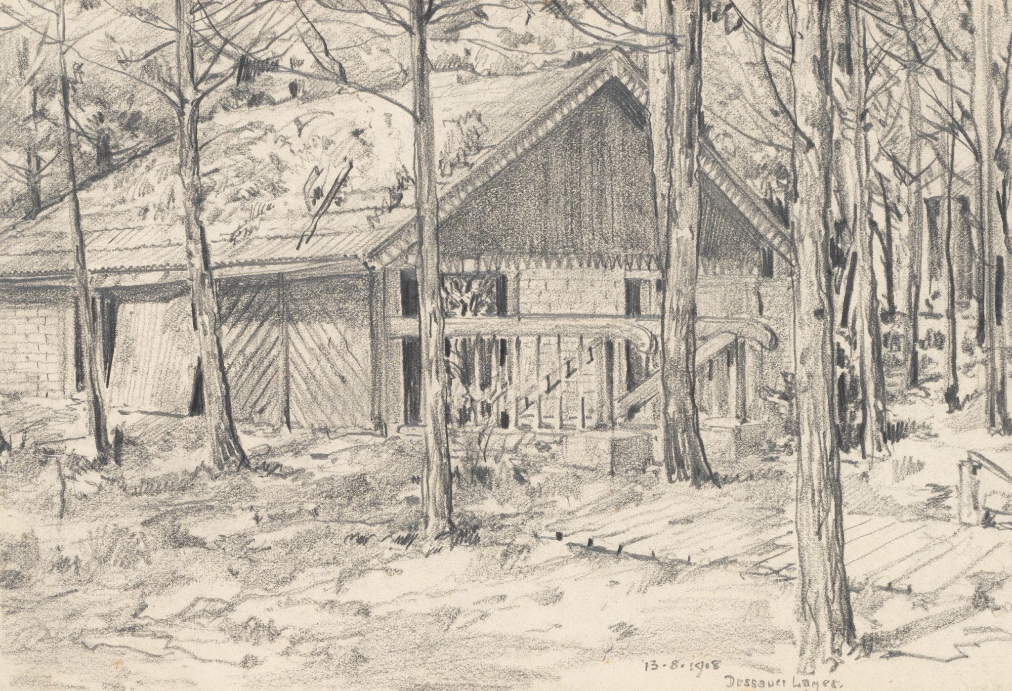 Offiziersbaracke im Wald
