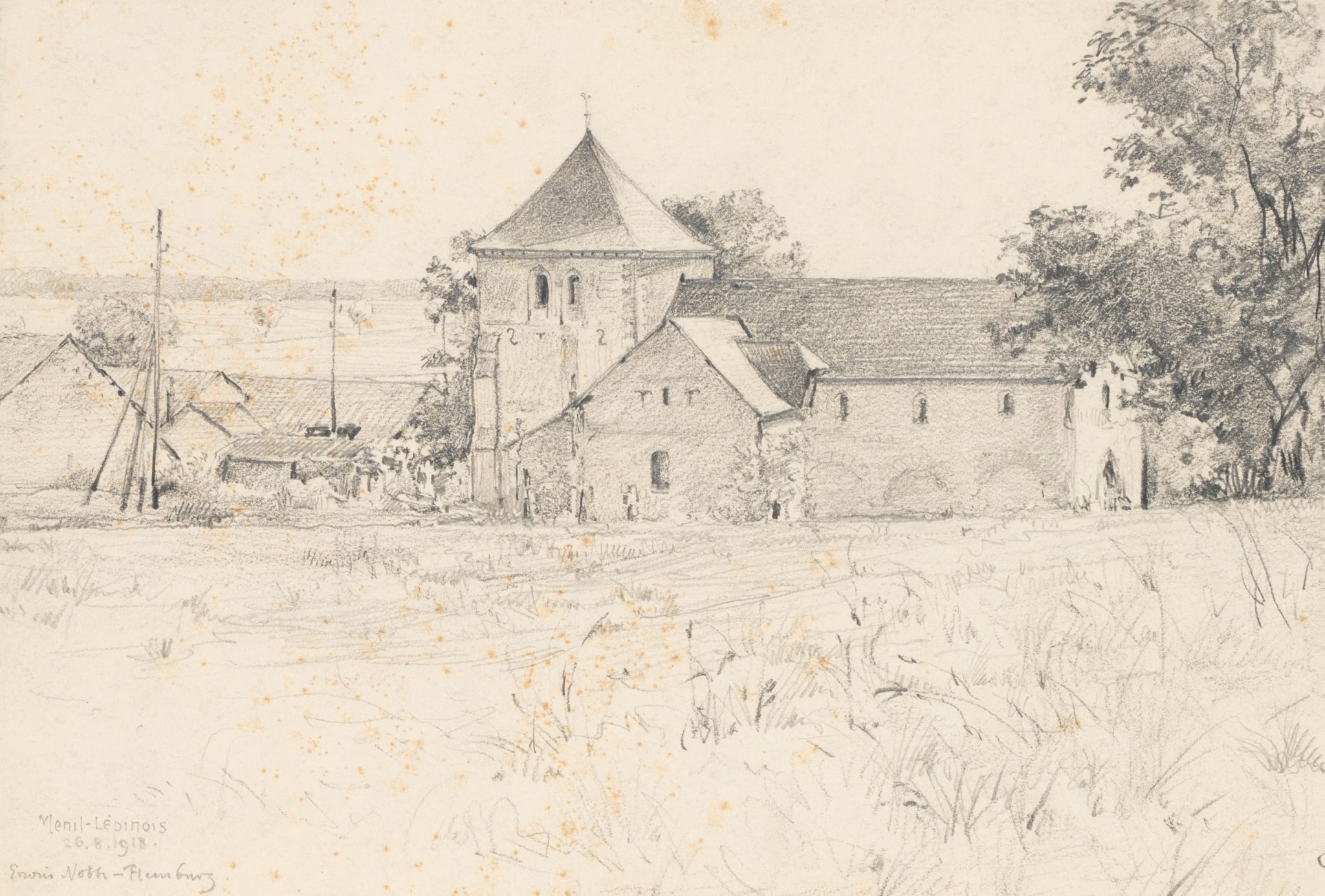 Ländliche Szene mit Kirche