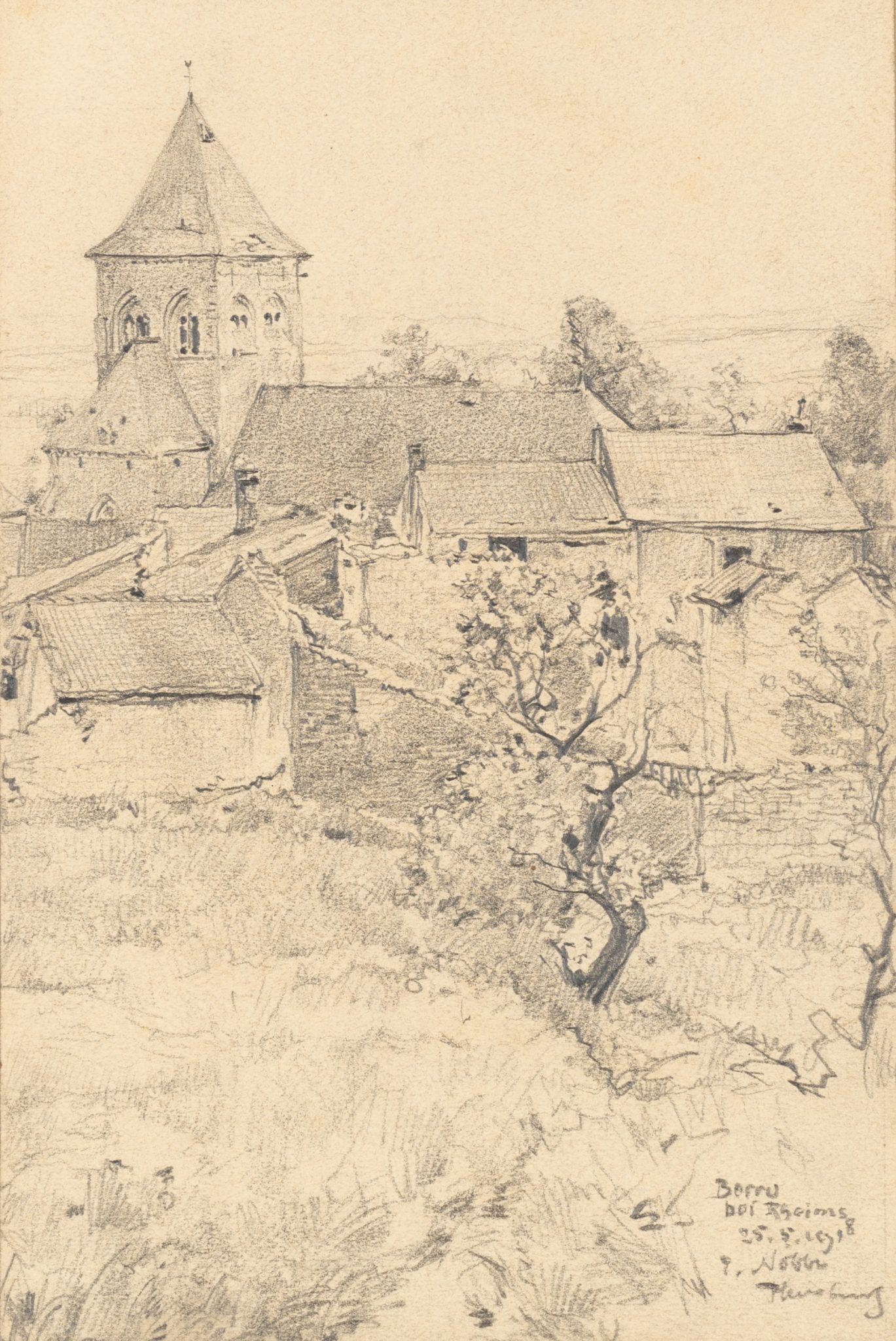 Dorfansicht von Berru bei Reims