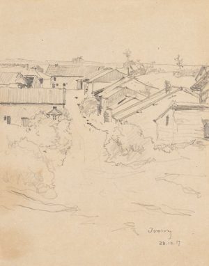 Ländliche Dorfszene. Ivory. Frankreich