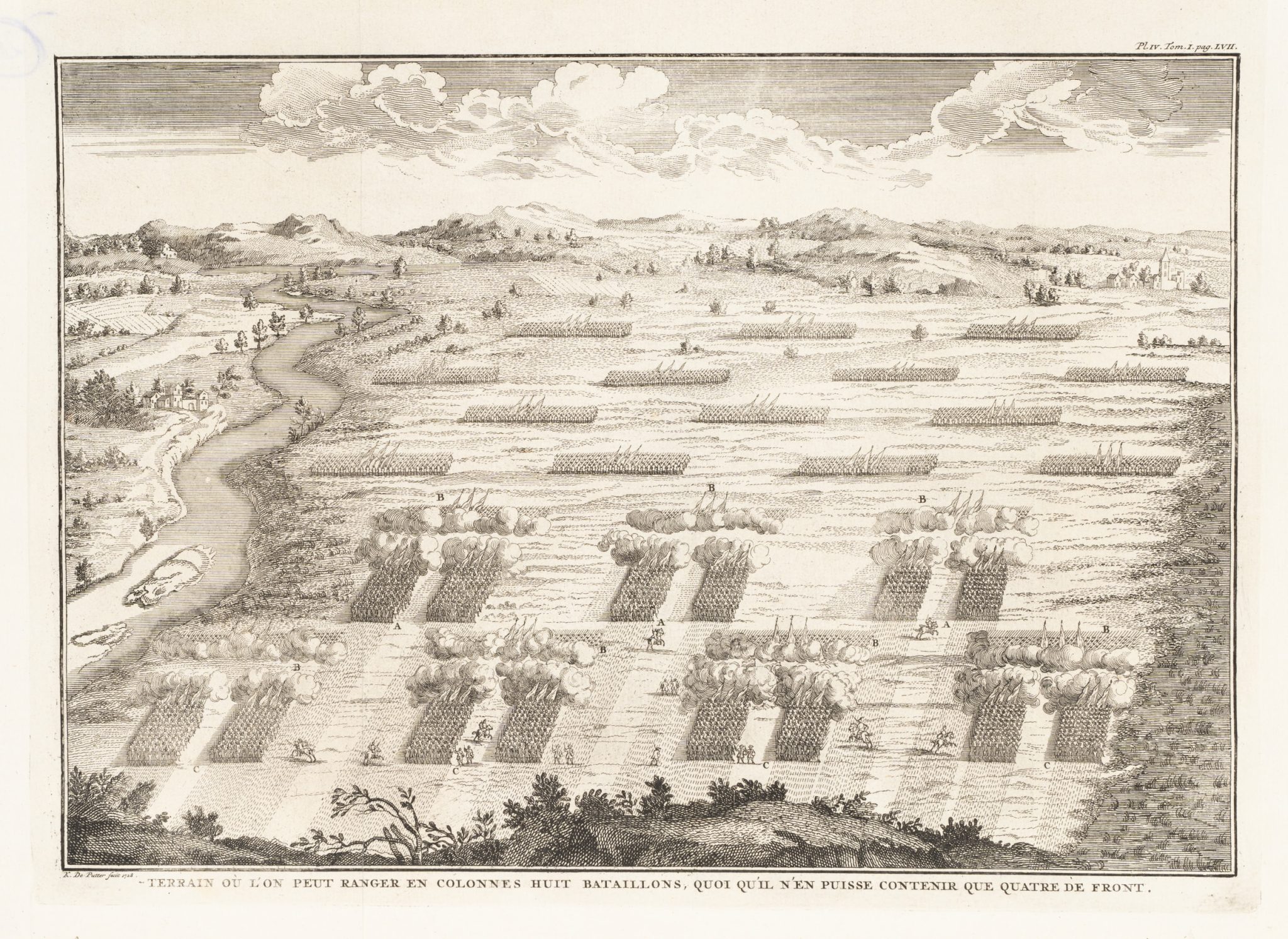Landschaft mit Truppenformation