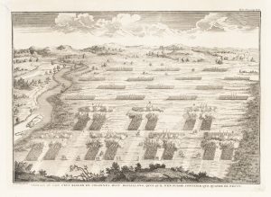 Landschaft mit Truppenformation
