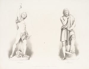 Klassische Statuen von Comus und Timon