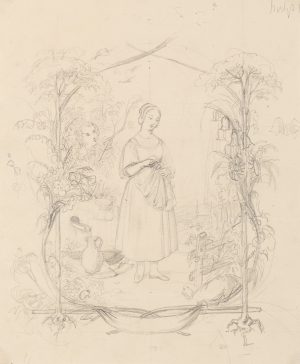 Frau im ländlichen Garten