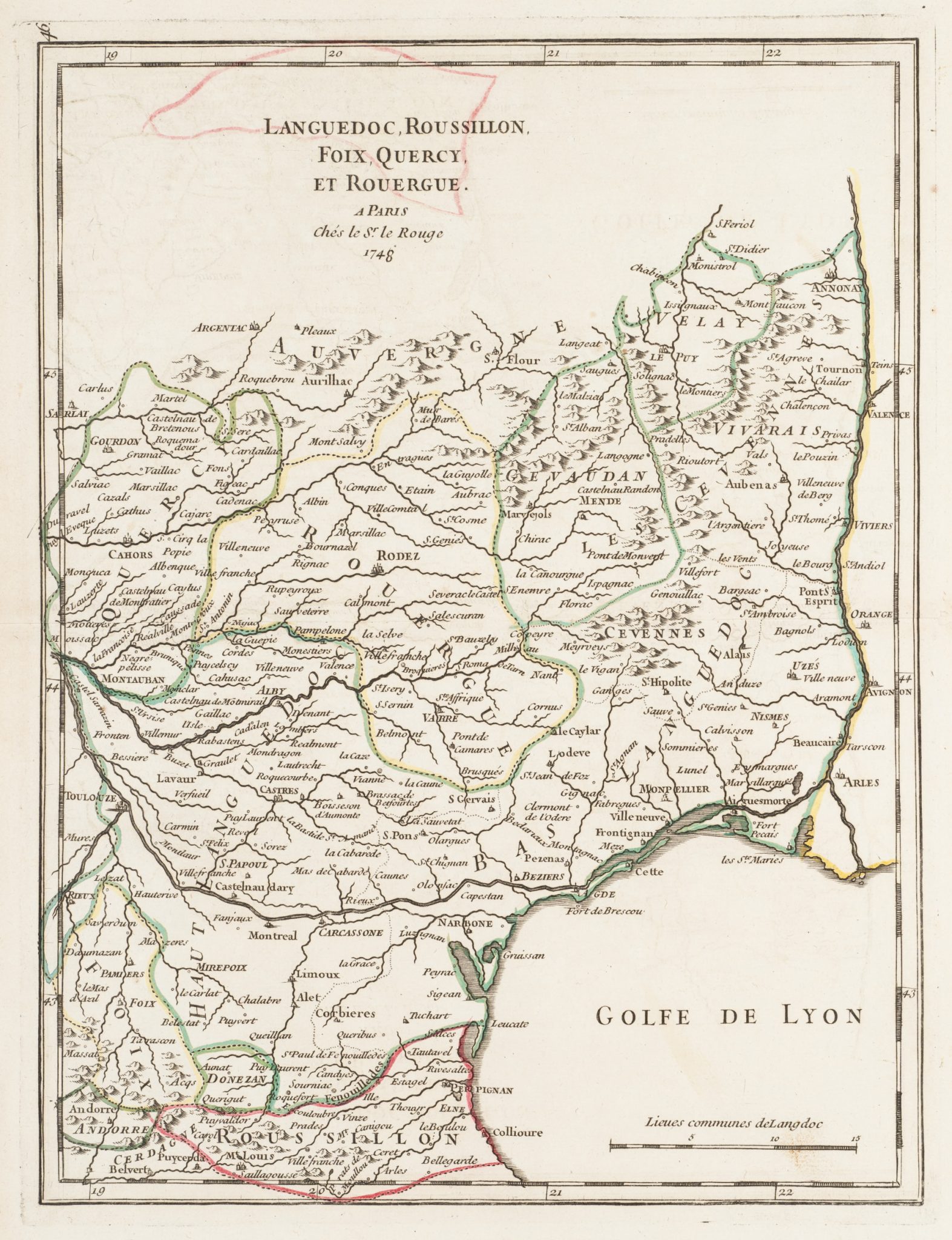Karte von Languedoc und Umgebung