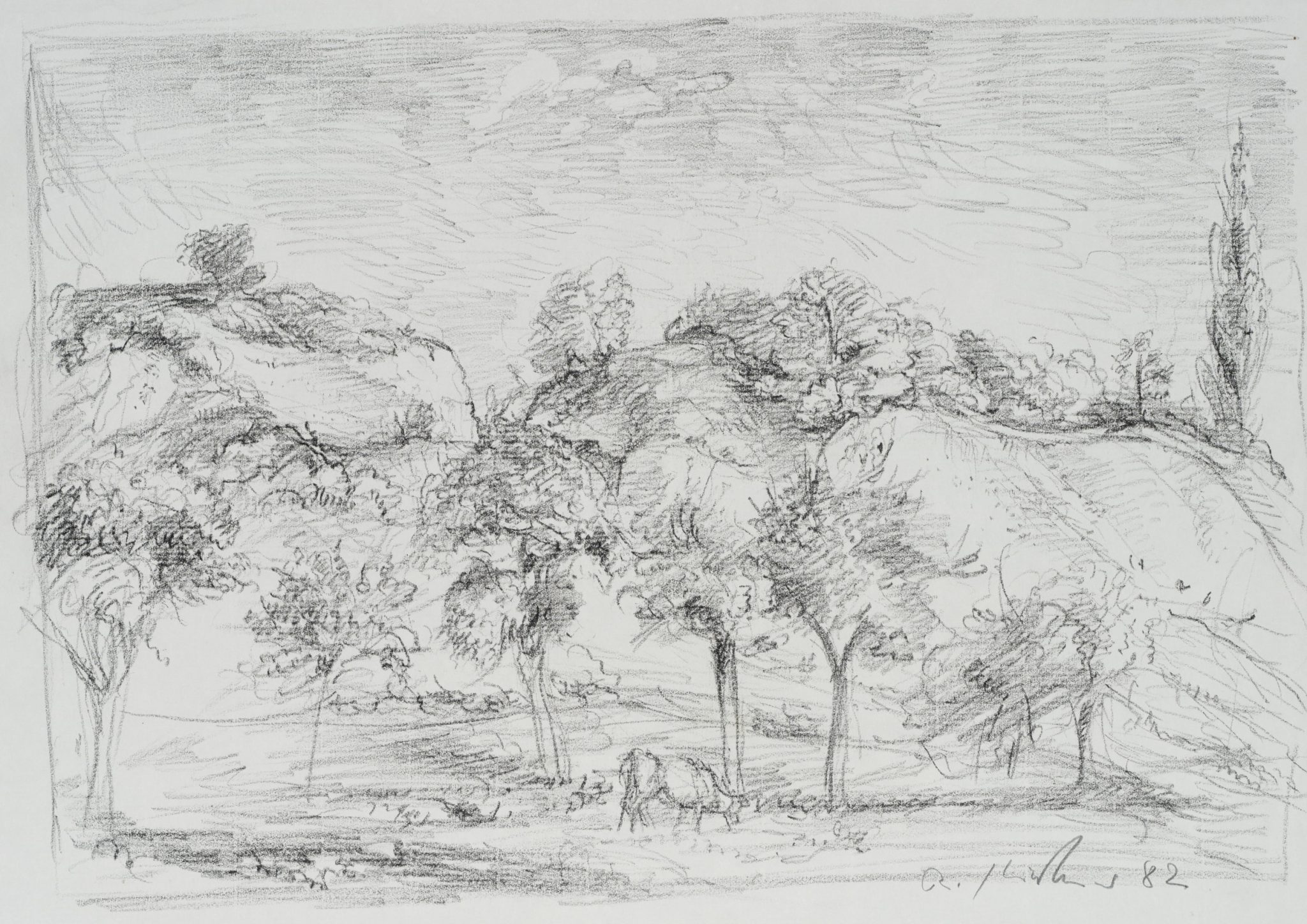Idyllische Landschaft mit Kuh