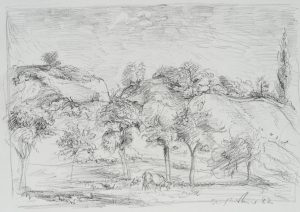 Idyllische Landschaft mit Kuh