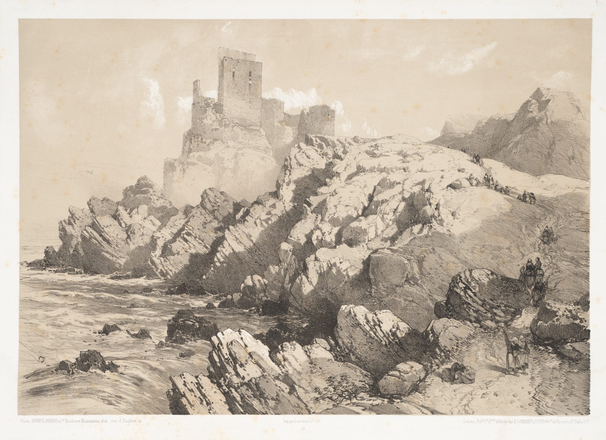 Burgruine an Felsenküste