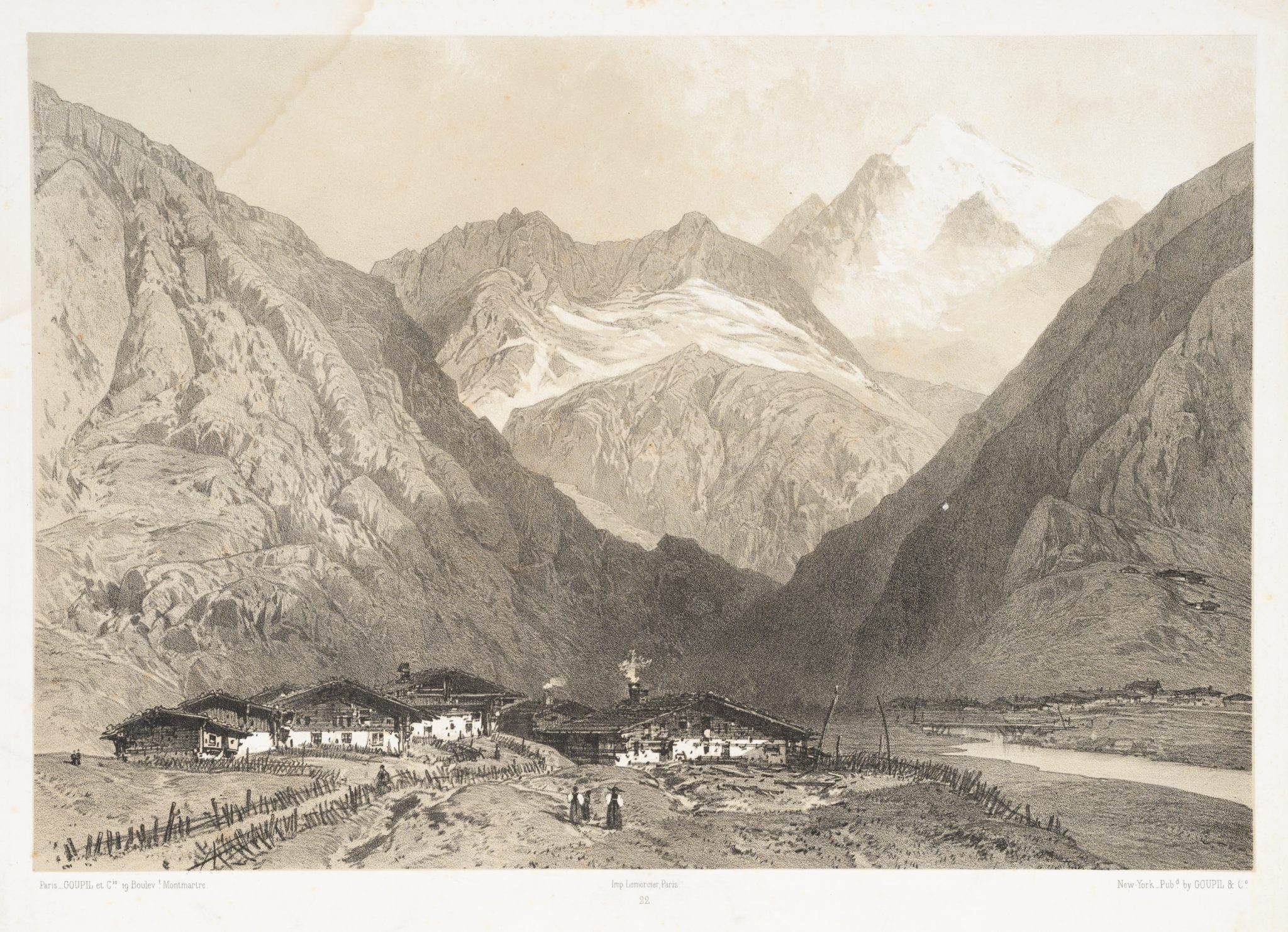 Bergdorf in einem Alpental
