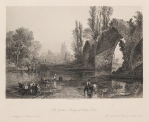 Gotische Brücke und Kathedrale in Tours