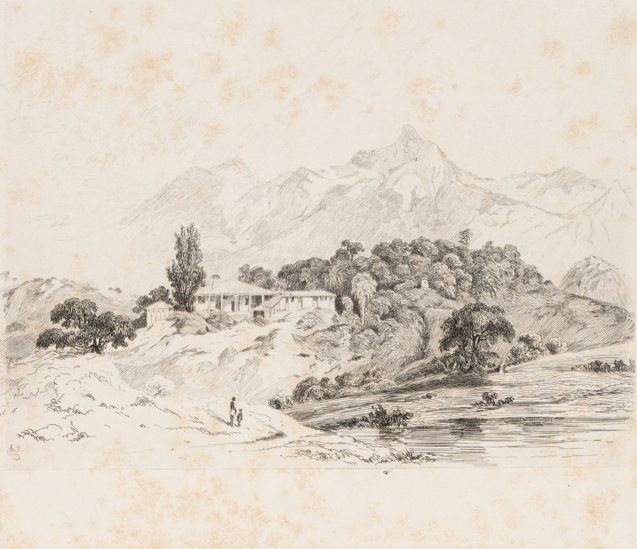 Landschaft mit Bergpanorama