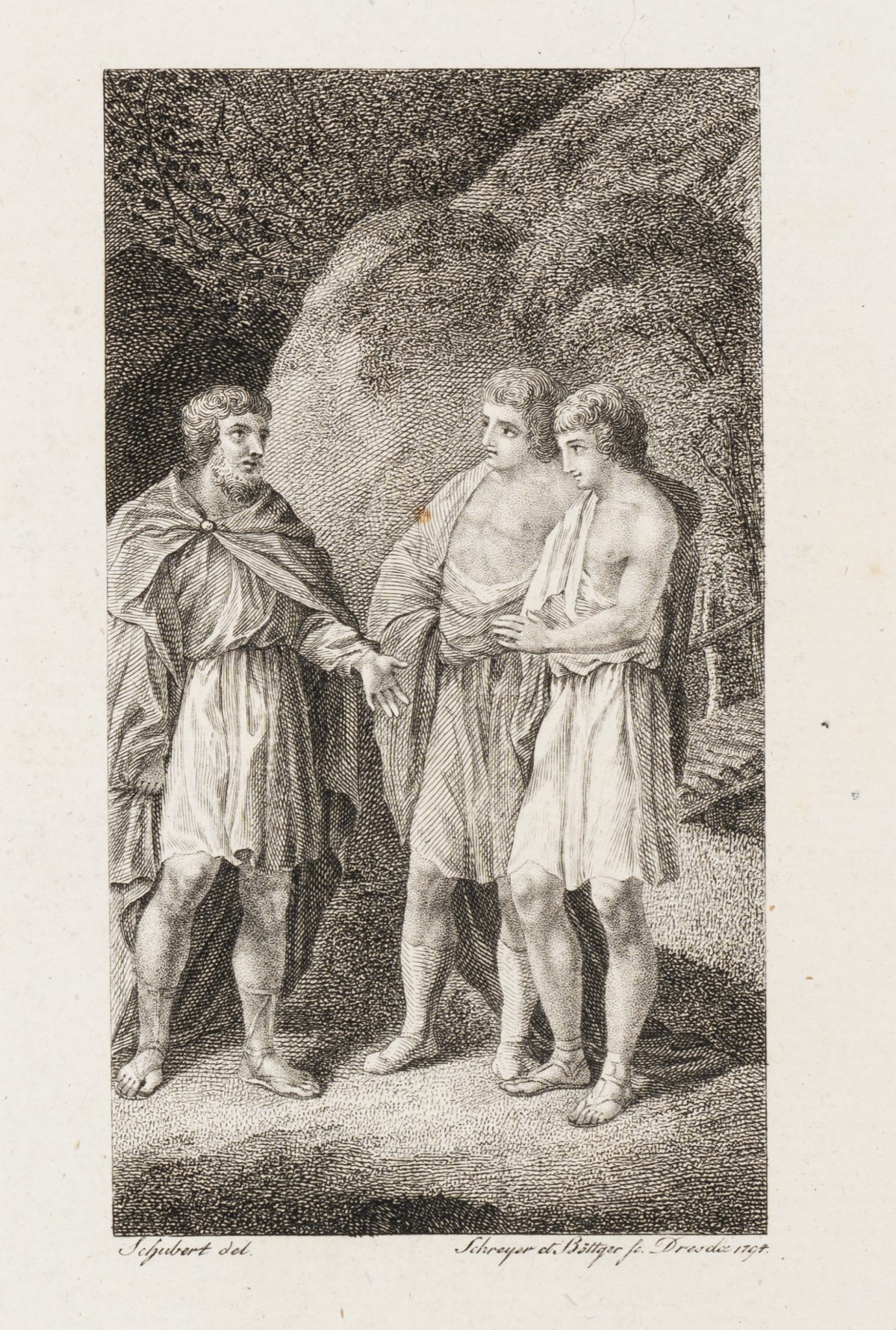 Philosophische Debatte mit drei Männern