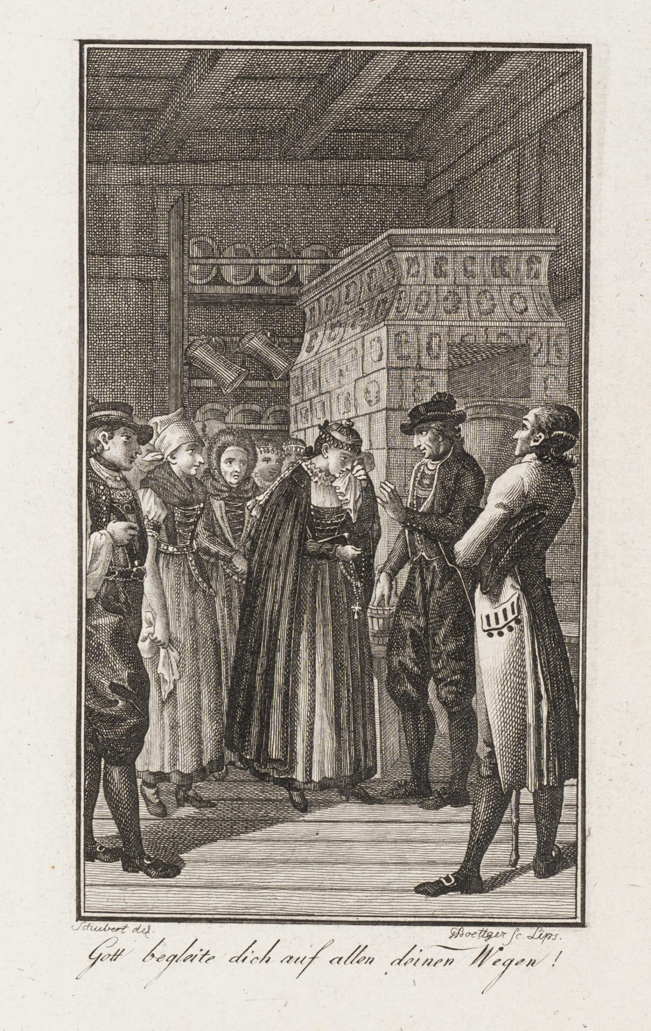 Trauergemeinschaft um Witwe