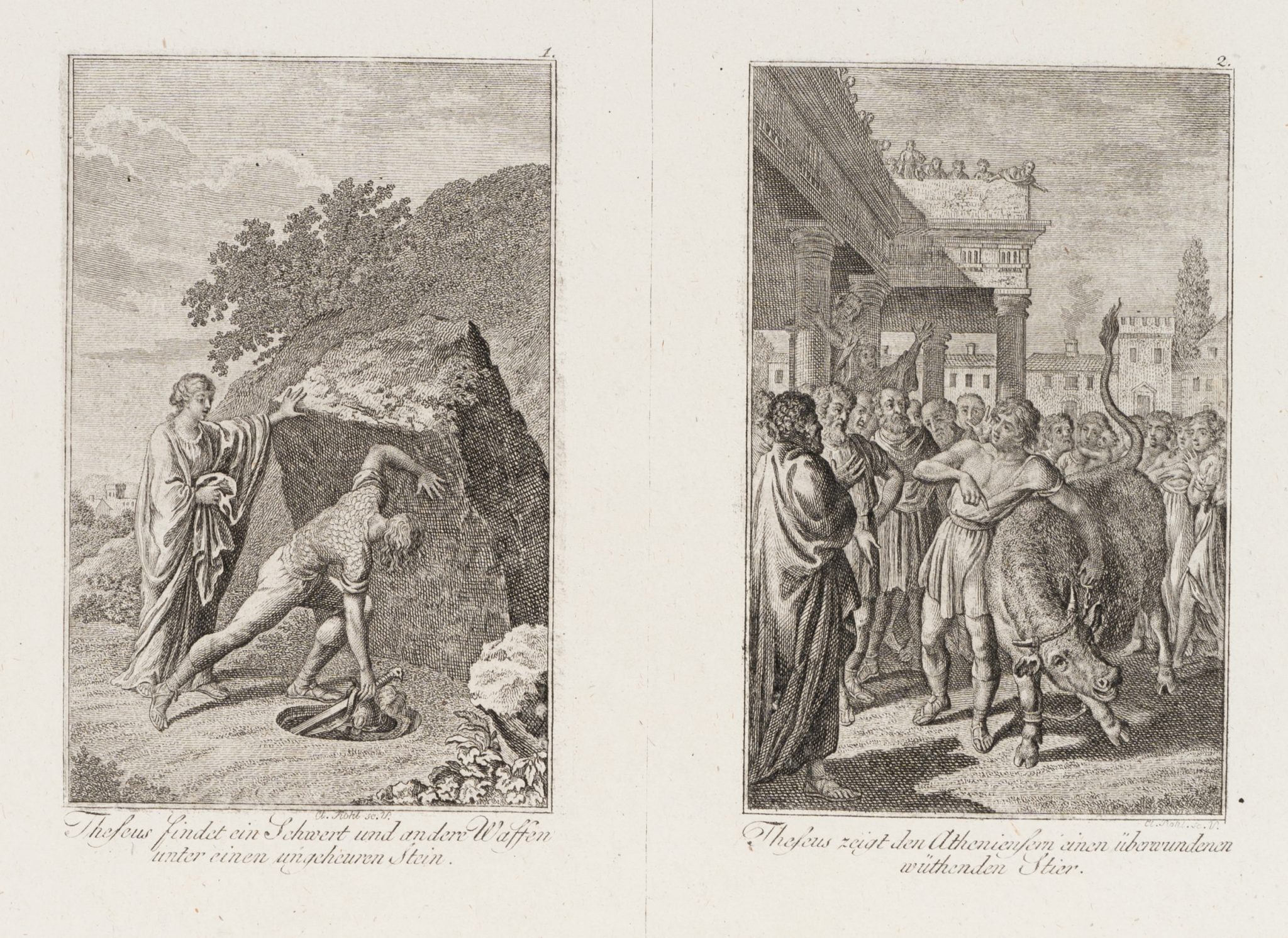 Mythische Szenen mit Theseus