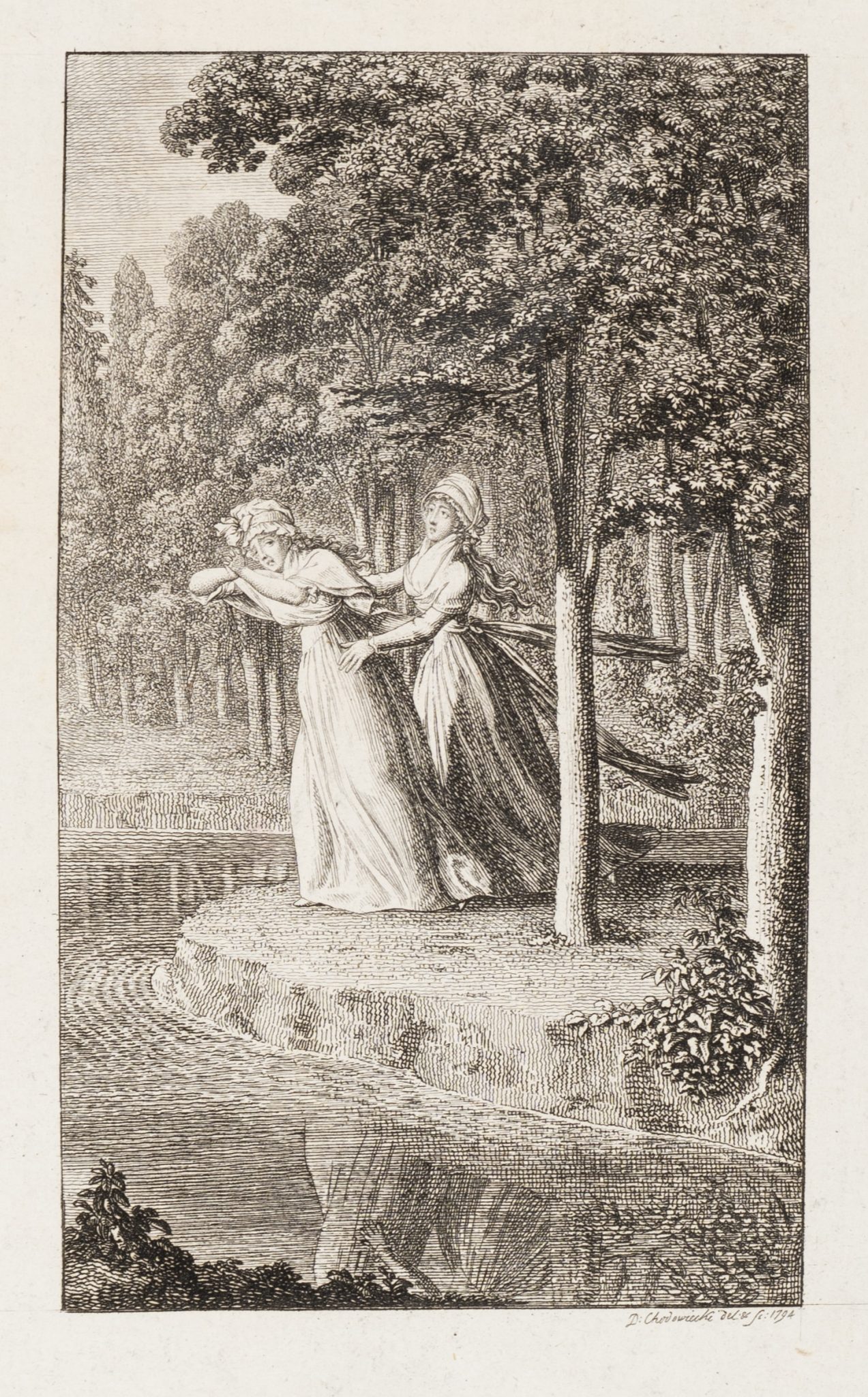 Dramatische Szene am Waldsee
