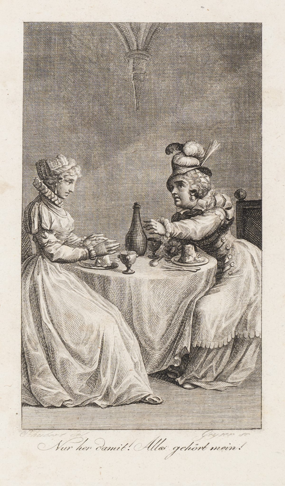 Gesellige Damen am Tisch