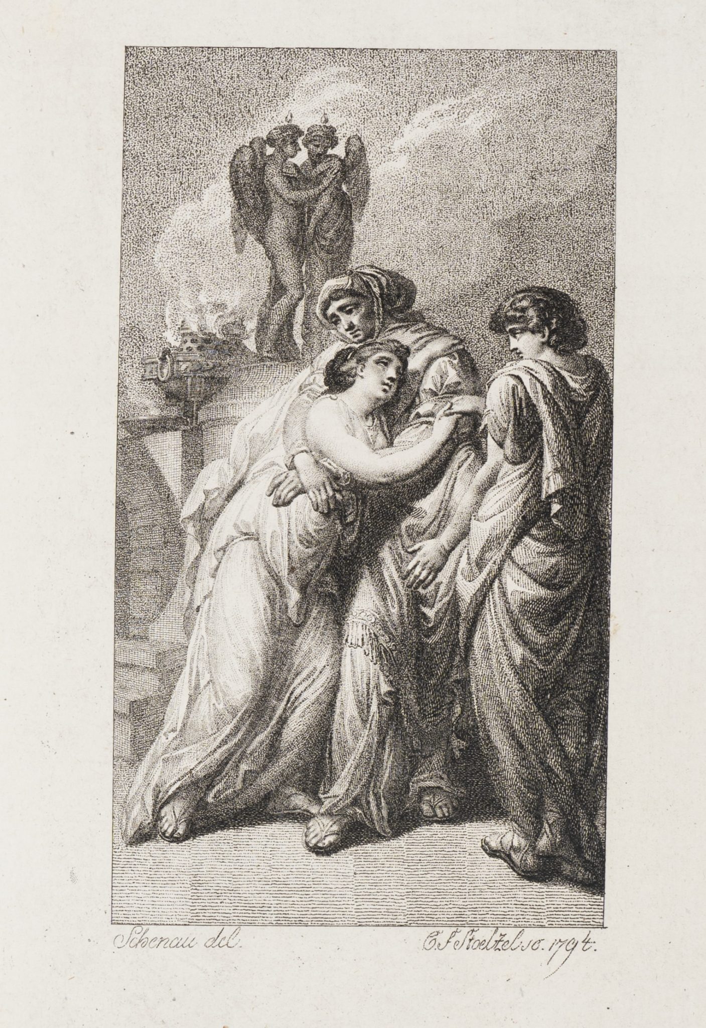 Dramatische Umarmung. Allegorie