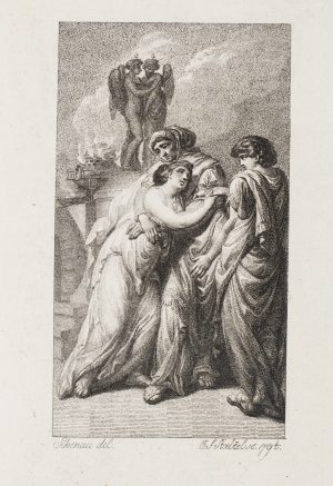 Dramatische Umarmung. Allegorie