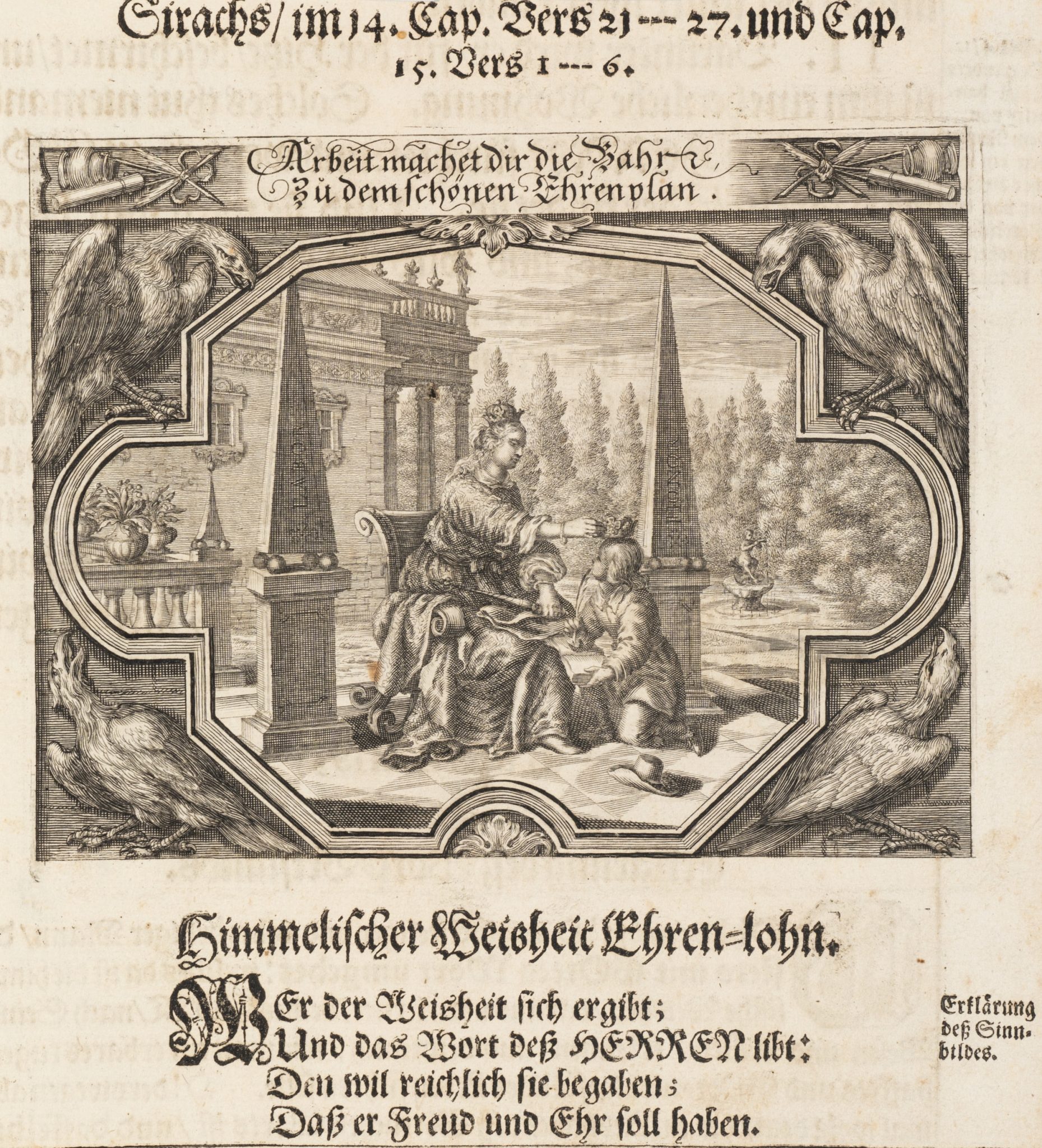 Emblem. Arbeit und Belohnung
