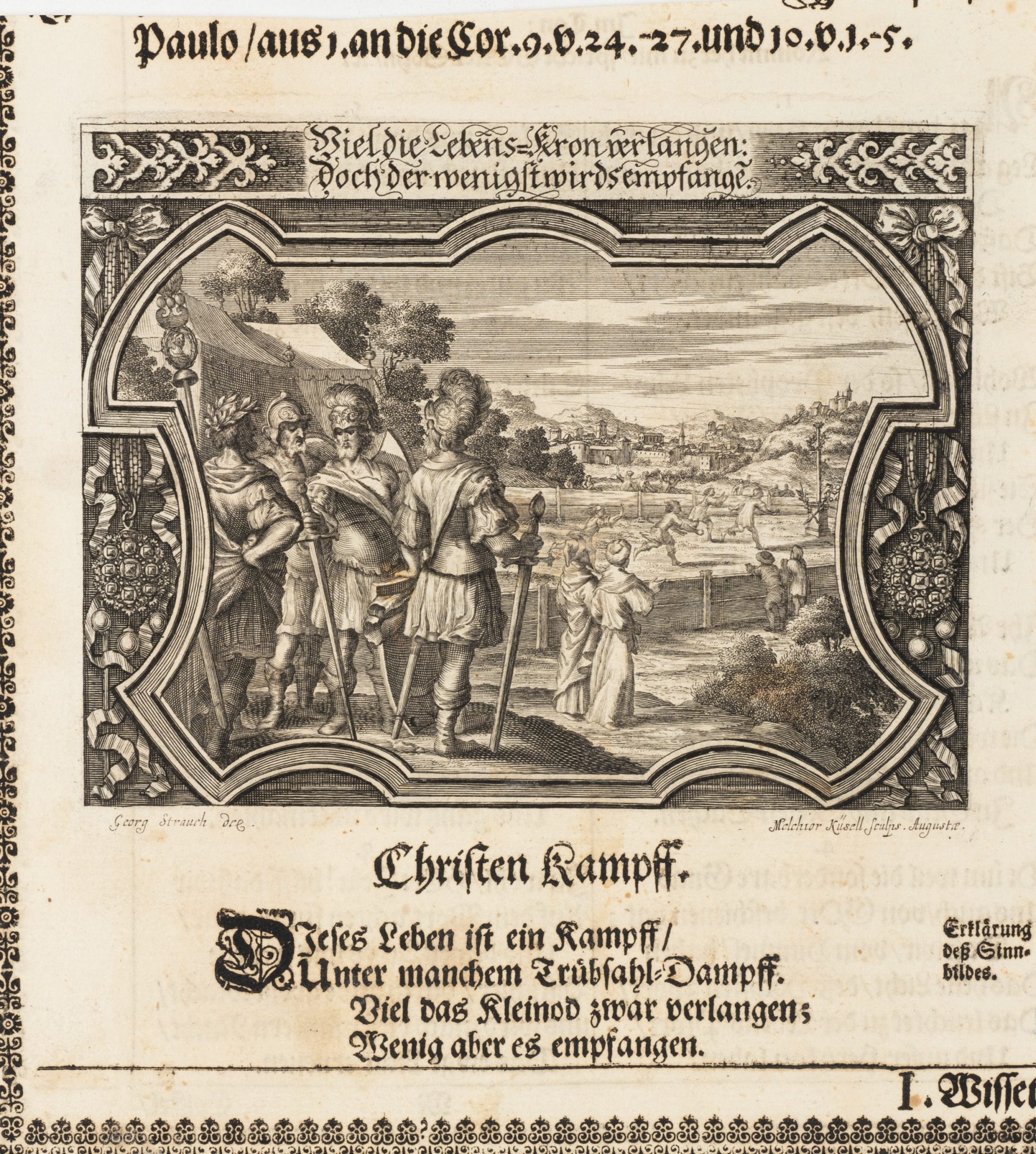 Emblem. Christlicher Lebenskampf