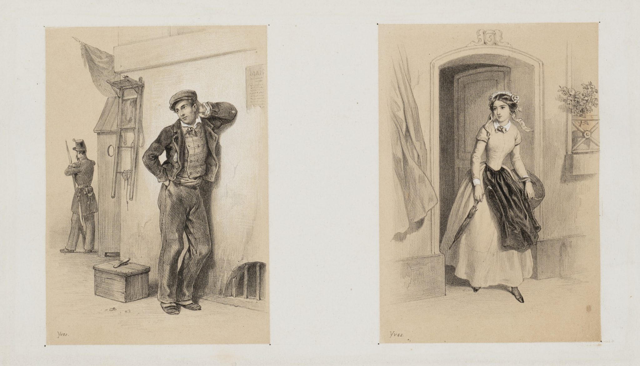 Handwerker und Dienstmädchen