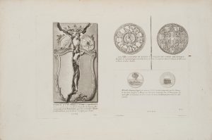 Barockes Grabmal und historische Medaillen