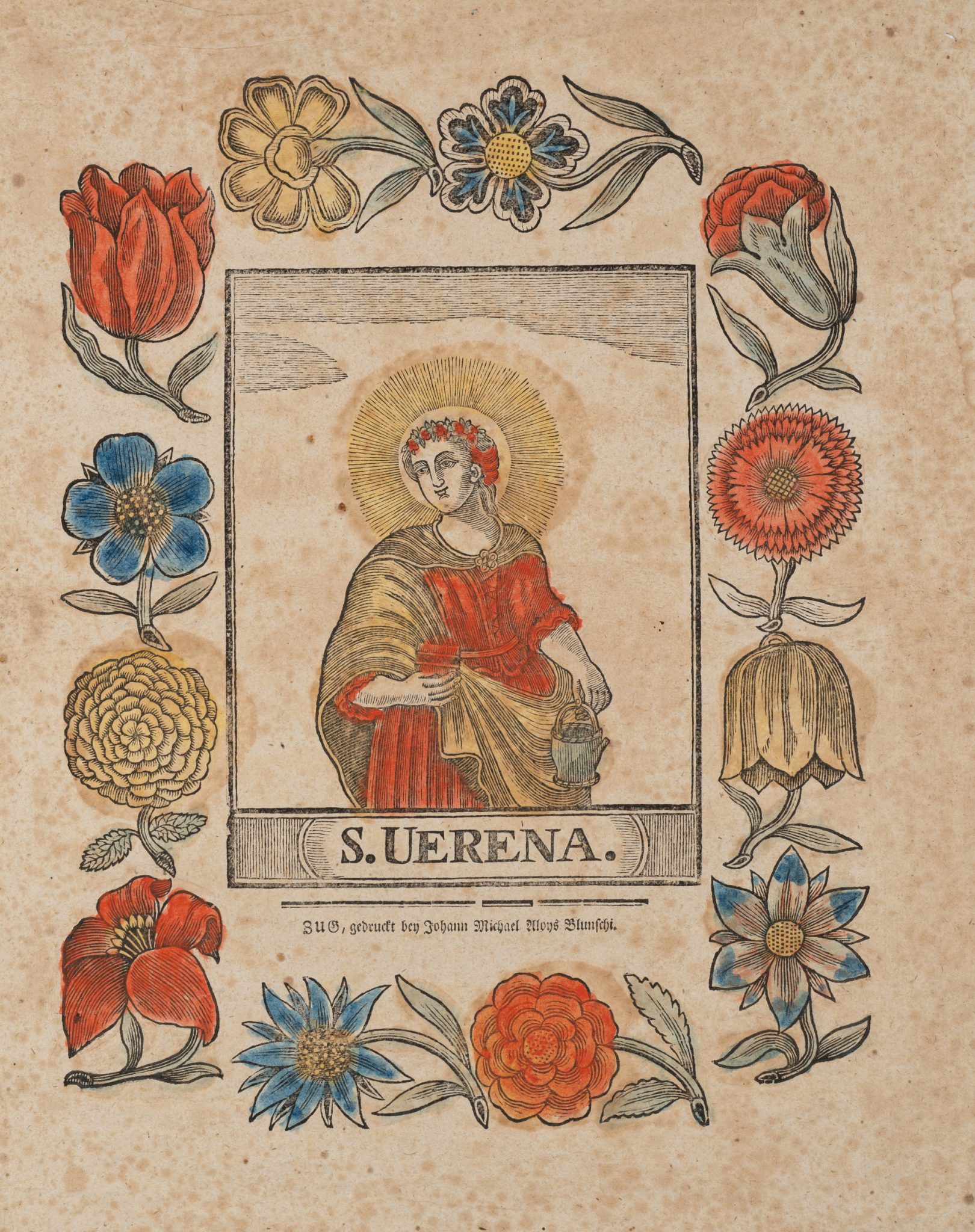 Heilige Verena mit Blumen