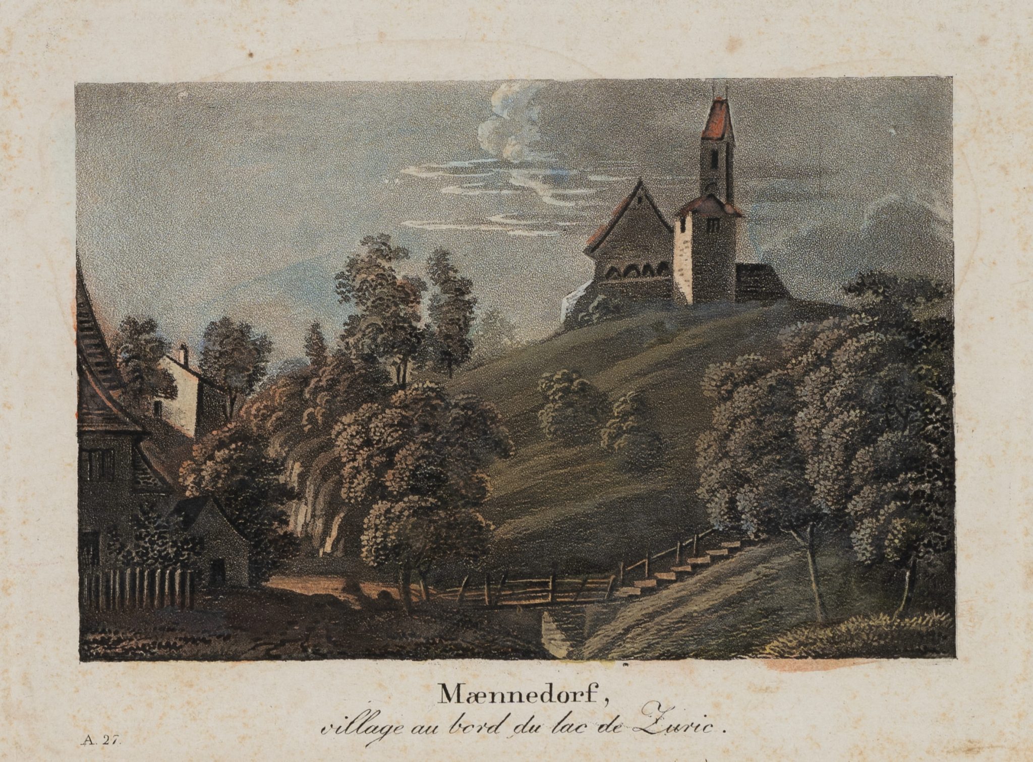 Landschaft mit Hügelkirche