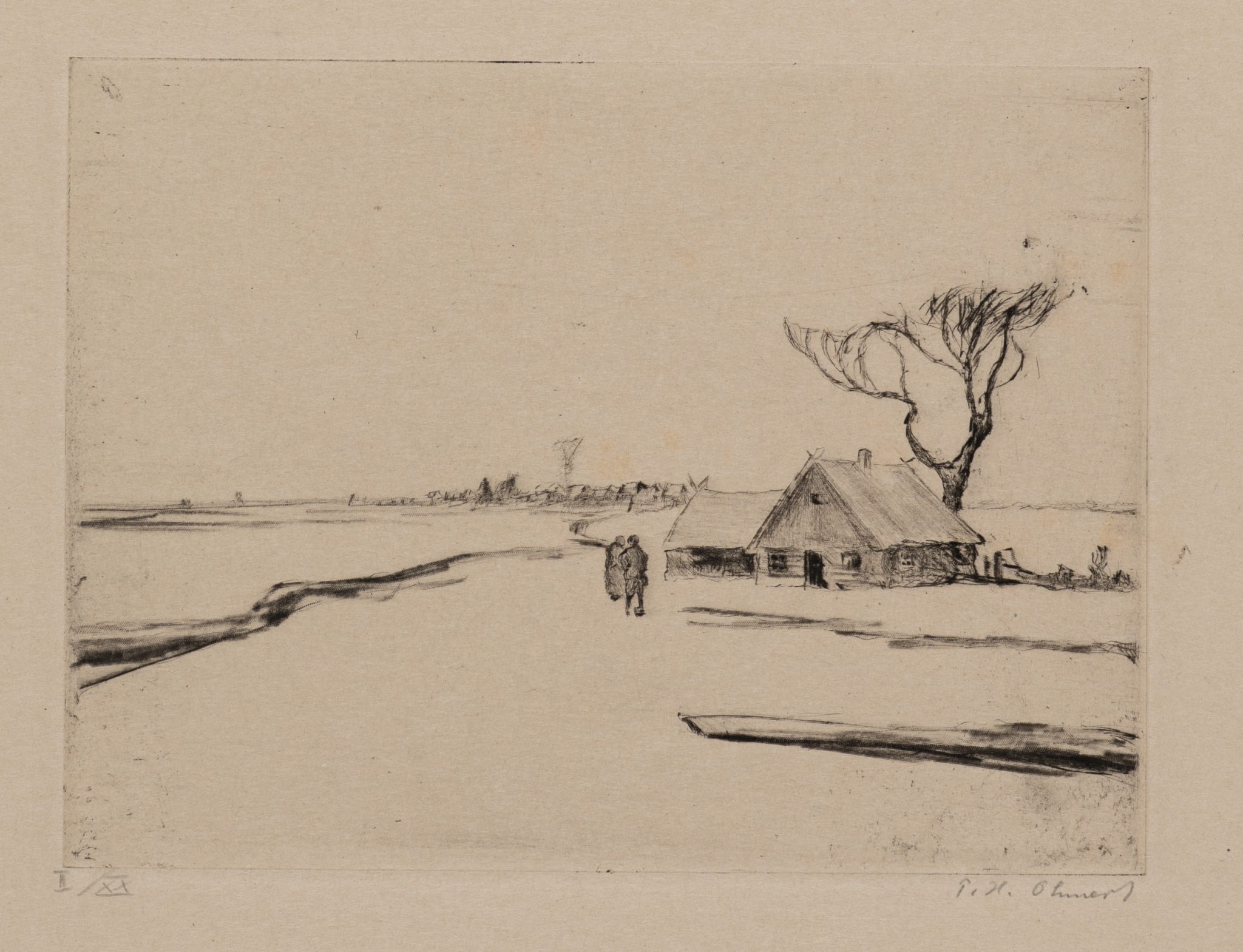 Karge Winterlandschaft mit Soldaten