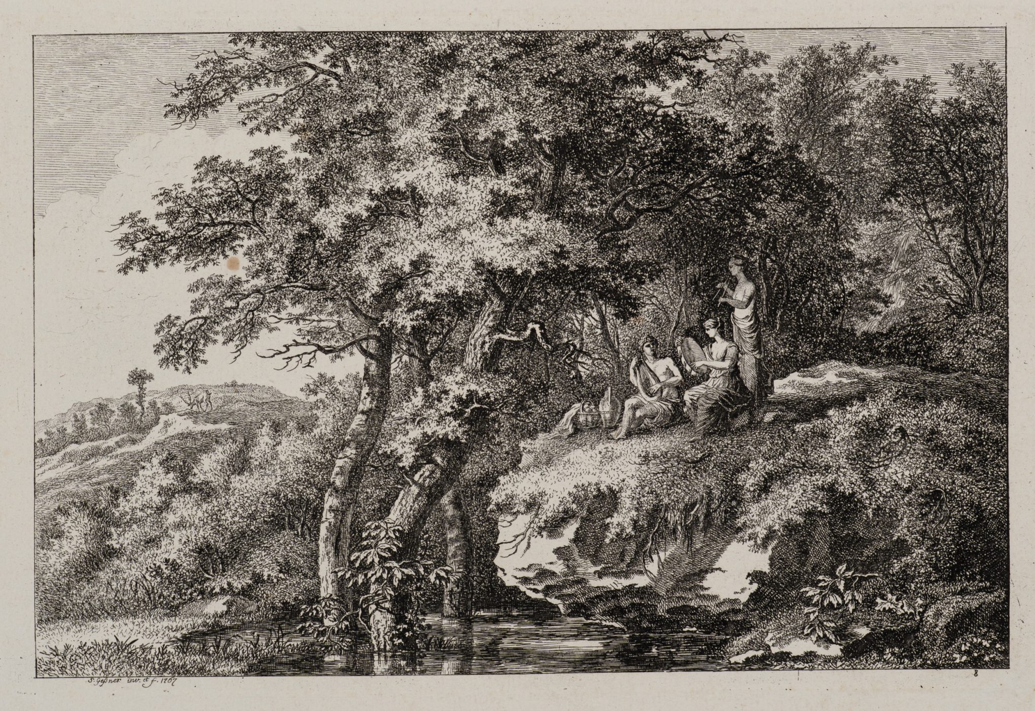 Pastorale Harmonie mit Musikanten