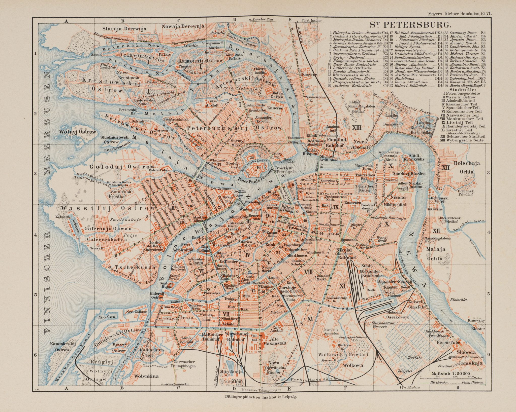 Historische Karte von St. Petersburg